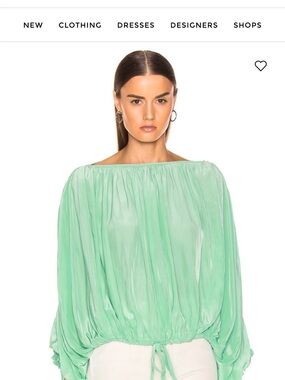 Light Mint Green Off-Shoulder Blouse